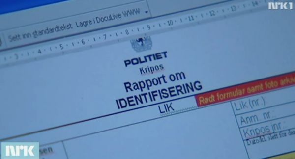 Polizeiliches Identifikationsformular, NRK1, über dts Nachrichtenagentur