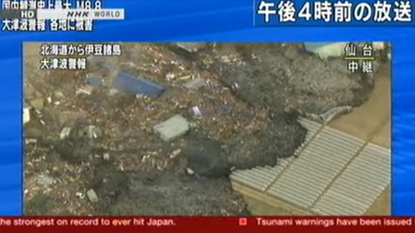 TV-Bilder von Flutwelle nach Erdbeben in Japan, NHK, über dts Nachrichtenagentur