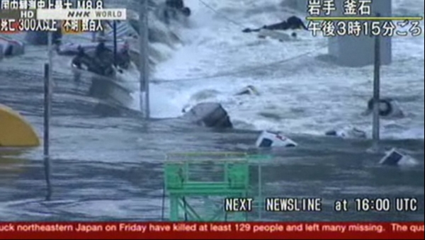 TV-Bilder von Flutwelle nach Erdbeben in Japan, NHK, über dts Nachrichtenagentur