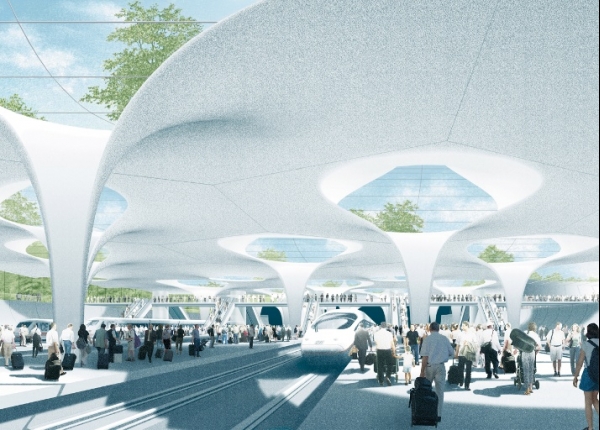 Illustration des geplanten neuen Tiefbahnhofs Stuttgart, DB AG/Holger Knauf,  Text: dts Nachrichtenagentur