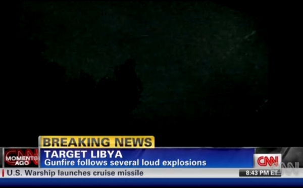 Nachtaufnahmen vom Angriff auf Libyen, CNN, dts Nachrichtenagentur