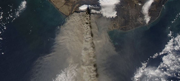 Satellitenaufnahme des isländischen Vulkans Eyjafjallajökull, NASA, dts Nachrichtenagentur