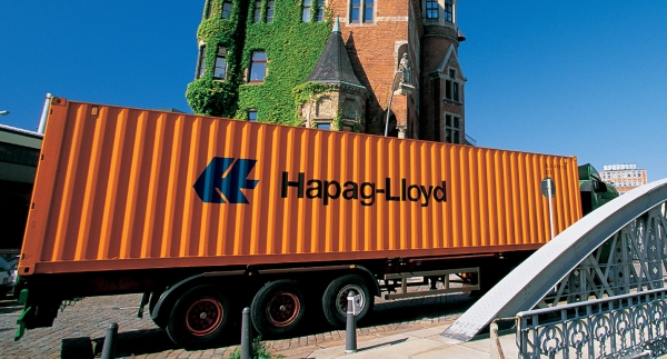 Hapag-Lloyd-Container, Hapag-Lloyd,  Text: dts Nachrichtenagentur