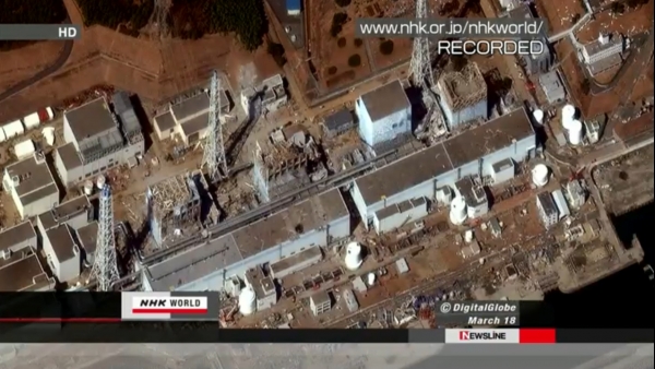 TV-Bilder vom havarierten AKW Fukushima I in Japan, NHK, dts Nachrichtenagentur