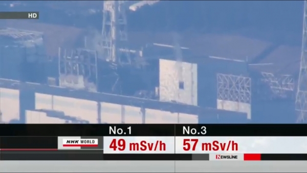 TV-Bilder von AKW Fukushima Strahlenwerte, NHK, dts Nachrichtenagentur