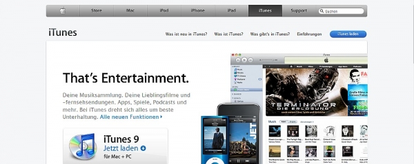 Homepage von Apple iTunes, dts Nachrichtenagentur