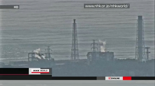 TV-Bilder vom havarierten AKW Fukushima I in Japan, NHK, dts Nachrichtenagentur