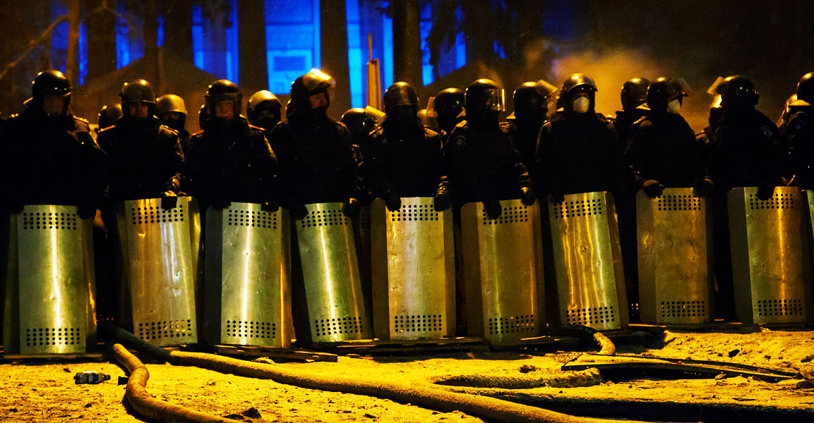 Ukrainische Sicherheitskräfte in Kiew