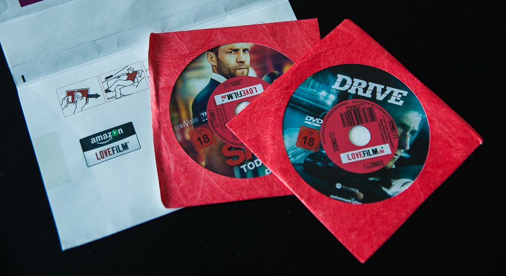 Lovefilm-DVDs mit 2-Weg-Umschlag