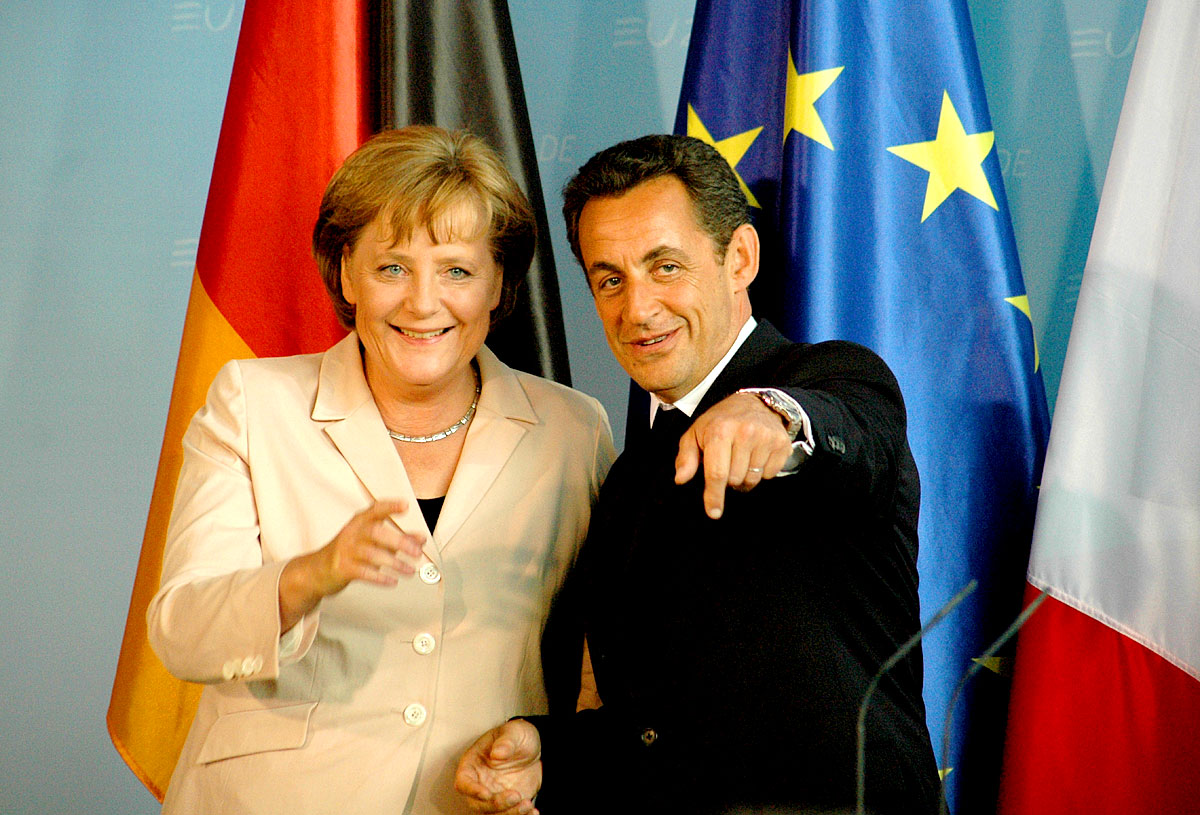 Angela Merkel mit Frankreichs Präsident Nicolas Sarkozy