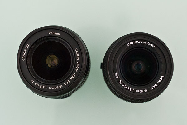 Typische Kit-Objektive Canon 18-55mm und Sigma 18-50mm