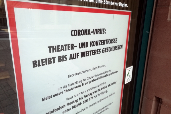 Wegen Corona geschlossene Theaterkasse, über dts Nachrichtenagentur