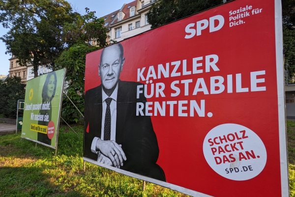 Wahlplakate von Grünen und SPD zur Bundestagswahl 2021, über dts Nachrichtenagentur
