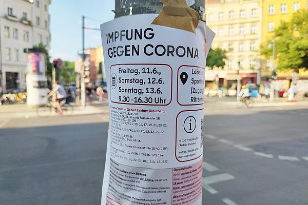 Aufruf zur Stadtteil-Impfung in Berlin-Kreuzberg, über dts Nachrichtenagentur