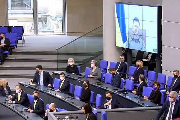 Wolodymyr Selenskyj am 17.03.2022 bei Videoansprache im Bundestag, über dts Nachrichtenagentur