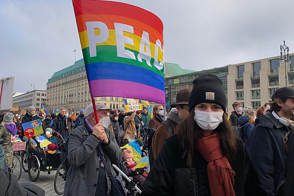 Anti-Kriegs-Demo am 27.02.2022 in Berlin, über dts Nachrichtenagentur