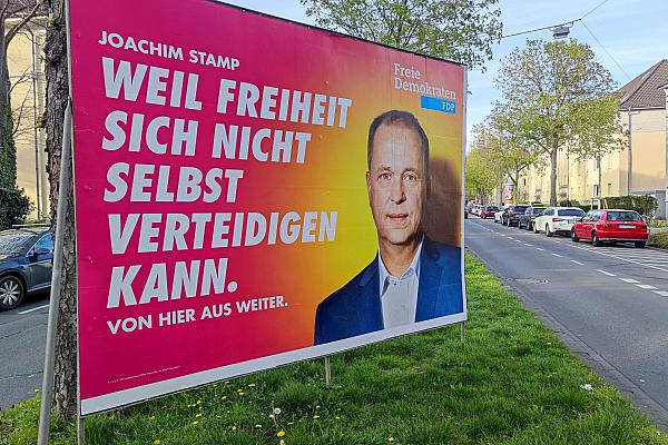 FDP-Plakat zur NRW-Landtagswahl 2022, über dts Nachrichtenagentur