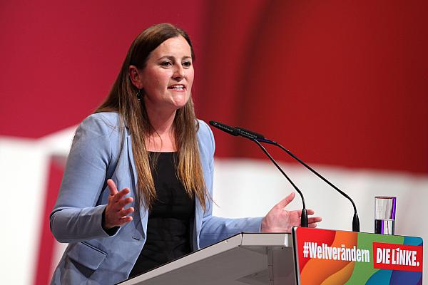 Janine Wissler auf Erfurter Parteitag 2022, über dts Nachrichtenagentur