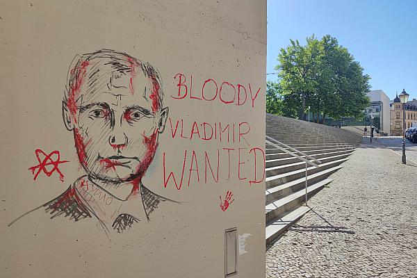 Anti-Putin-Graffiti in Halle (Saale), über dts Nachrichtenagentur