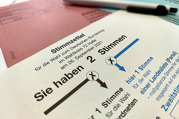 Stimmzettel zur Bundestagswahl 2021, über dts Nachrichtenagentur