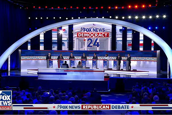 1. TV-Debatte der Republikaner am 23.08.2023 (TV-Bild), FoxNews, über dts Nachrichtenagentur