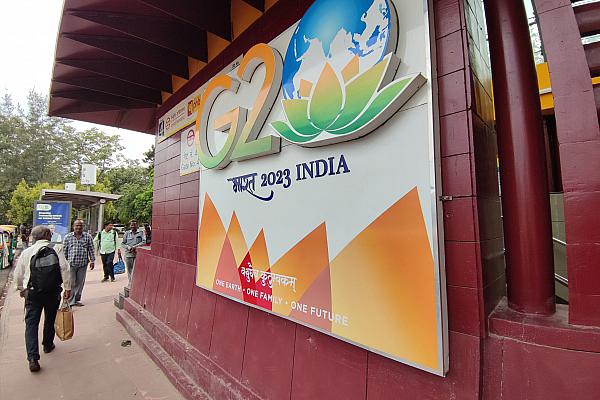 Logo des G20-Gipfels in Indien am 06.09.2023, über dts Nachrichtenagentur