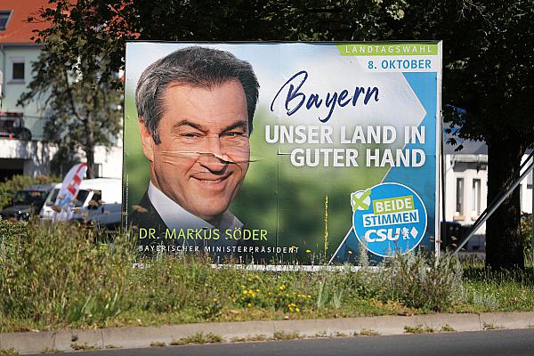 CSU-Wahlplakat zur Landtagswahl in Bayern 2023 am 15.09.2023, über dts Nachrichtenagentur
