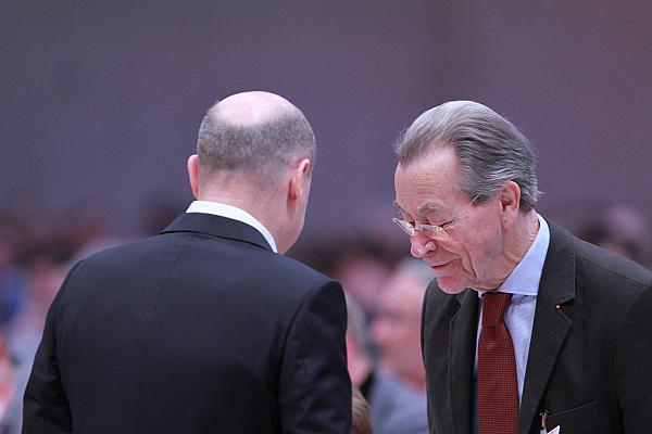 Olaf Scholz und Franz Müntefering am 09.12.2023, über dts Nachrichtenagentur