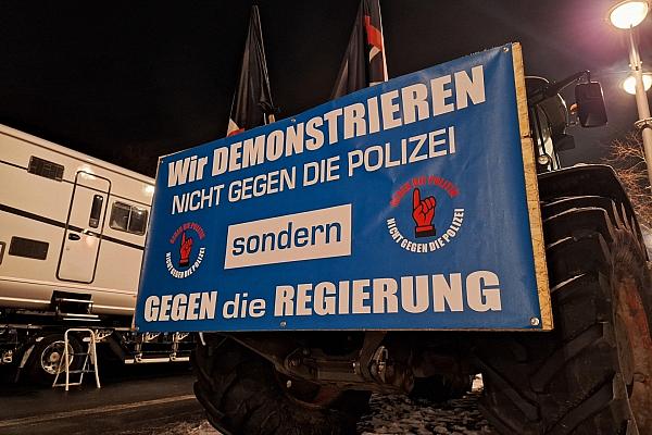 Demo von Lkw-Fahrern am 18.01.2024, via dts Nachrichtenagentur