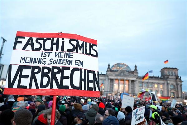 Demo gegen Rechtsextremismus am 21.01.2024, via dts Nachrichtenagentur