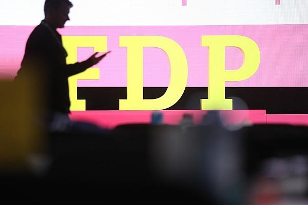 FDP-Logo auf Parteitag am 28.04.2024, via dts Nachrichtenagentur