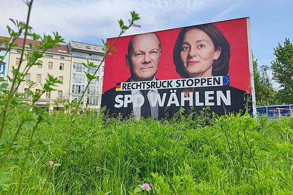 SPD-Wahlplakat zur Europawahl am 29.04.2024, via dts Nachrichtenagentur