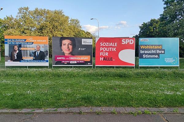 Wahlplakate zur Europawahl und Kommunalwahl in Sachsen-Anhalt am 02.05.2024, via dts Nachrichtenagentur