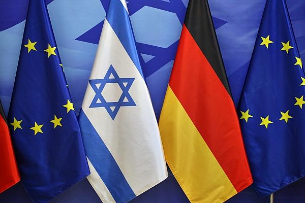 Fahnen von EU, Israel und Deutschland (Archiv), via dts Nachrichtenagentur