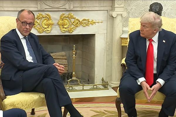Friedrich Merz und Donald Trump am 05.06.2025, via dts Nachrichtenagentur